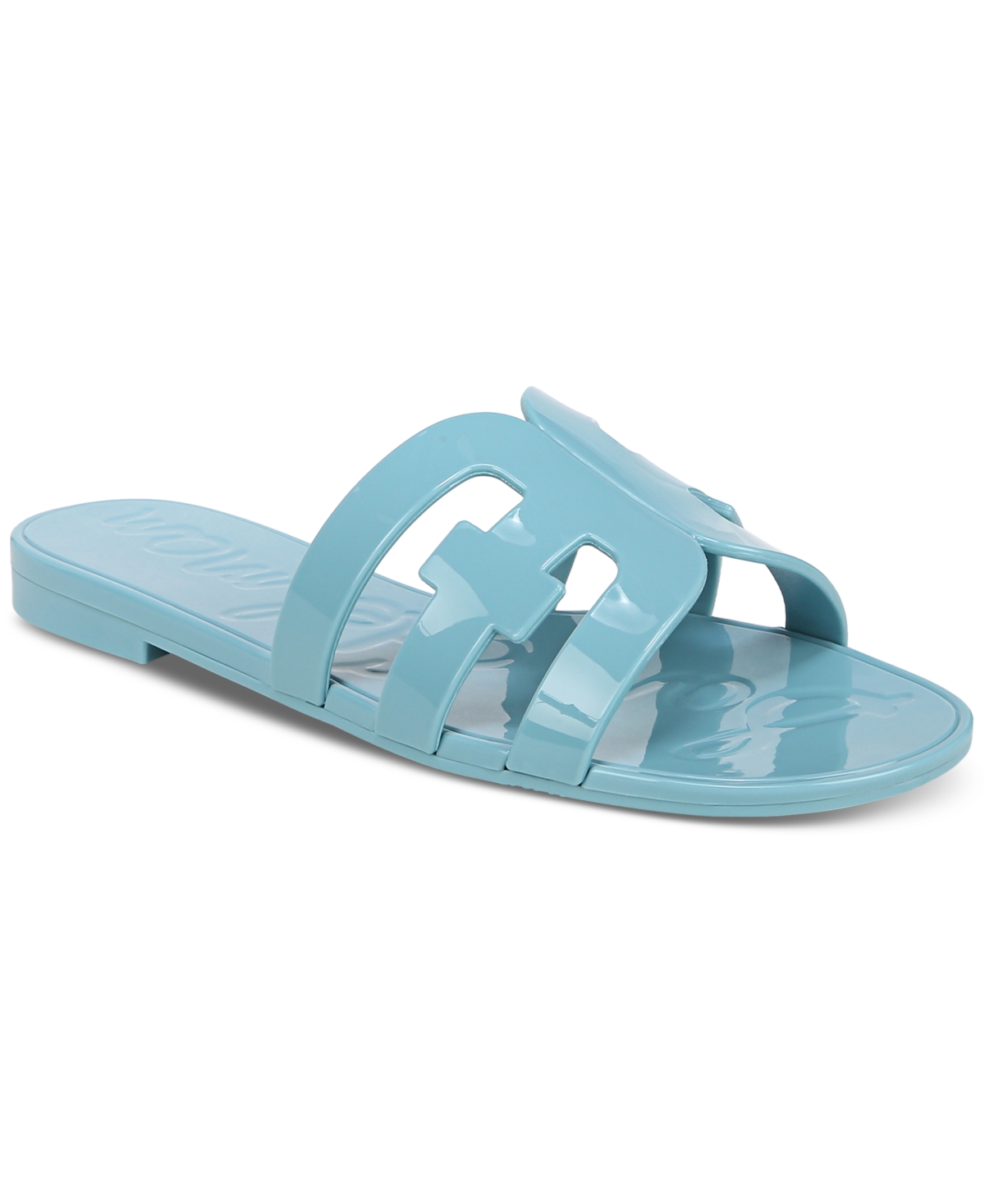 Sam Edelman Women's Bay Logo Emblem Jelly Slide Sandals In Blue Reef