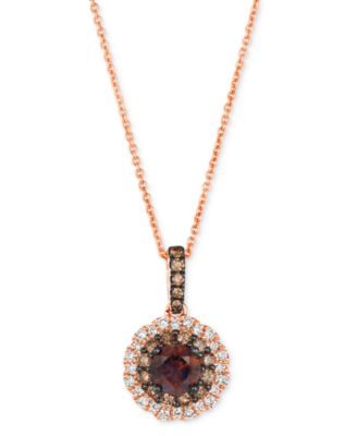 Le Vian - Chocolate Diamond & Nude Diamond Flower Adjustable 20" Pendant Necklace (7/8 ct. t.w.) in 14k Rose Gold