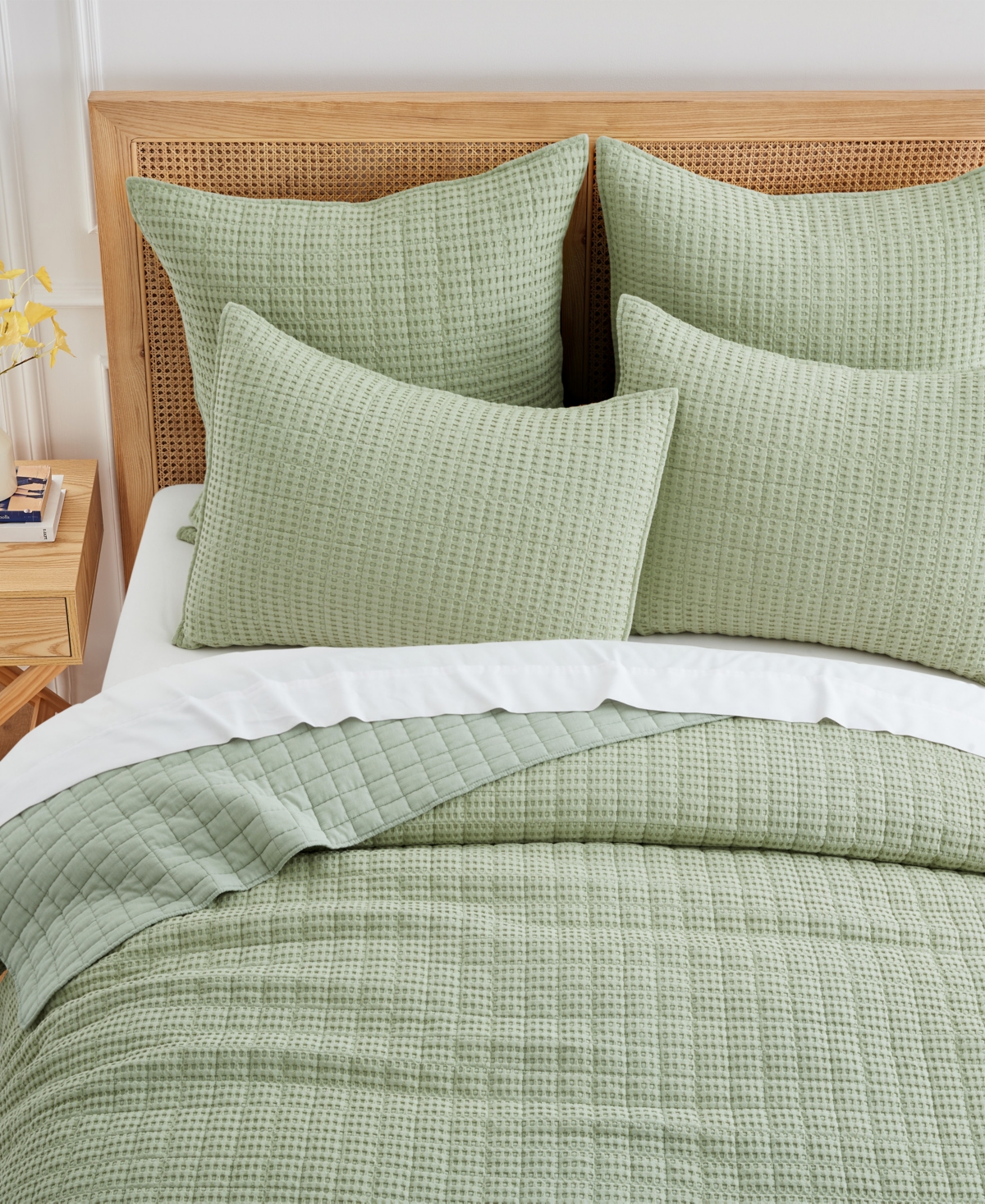 Levtex Mills Waffle Textured 2-pc. Quilt Set, Twin/twin Xl In Green