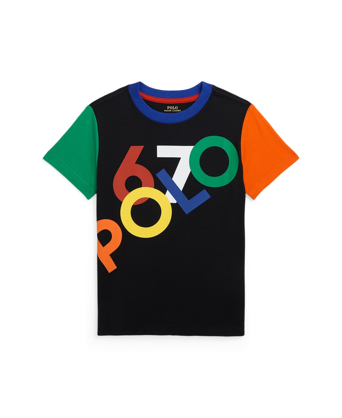 Polo Ralph Lauren Kids' Toddler And Little Boys Color-blocked Logo Cotton Jersey T-shirt In Polo Black Multi