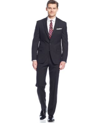 Ryan Seacrest Distinction Black Stripe Modern Suit Separates - Suits ...