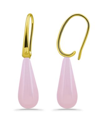 14K Gold Plated Multi Genuine Stone Teardrop Earrings