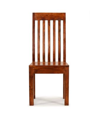 Dining Chairs 2 pcs Solid Wood with Honey Finish Modern