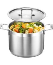 Bakken-Swiss Deluxe 8-Quart Stainless Steel Stockpot w/Tempered Glass  See-Through Lid - Simmering Delicious Soups Stews & Induction Cooking 