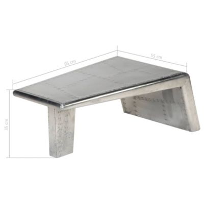 Aviator Coffee Table Aluminum Vintage like Aircraft Airman Style