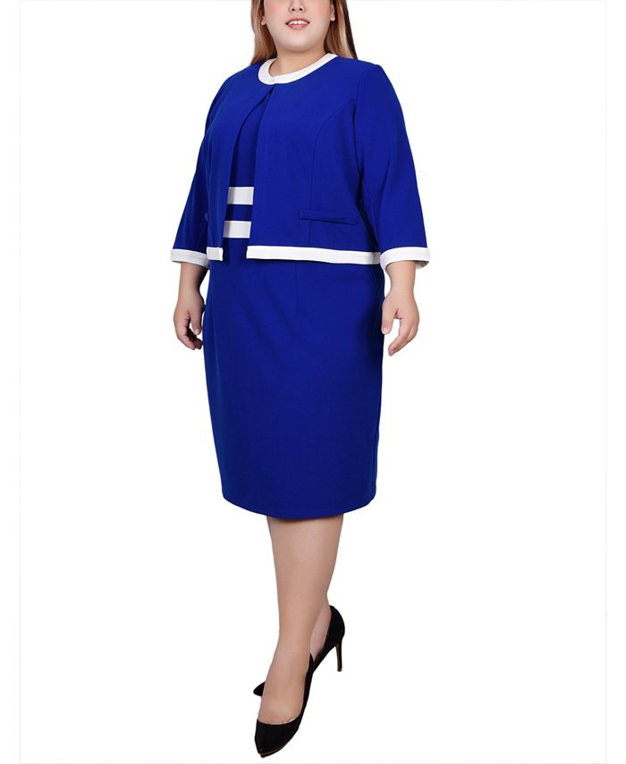 NY Collection Plus Size Cross Ruched Dress Size 2X main image 1