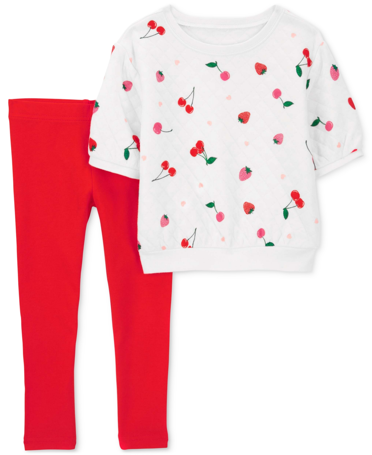 Carter's Babies' Toddler Girls Cherry Top And Leggings, 2 Piece Set In Red