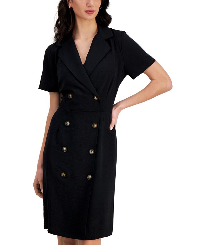 Canvas Cotton Short Sleeve Sheath Dress main image 0