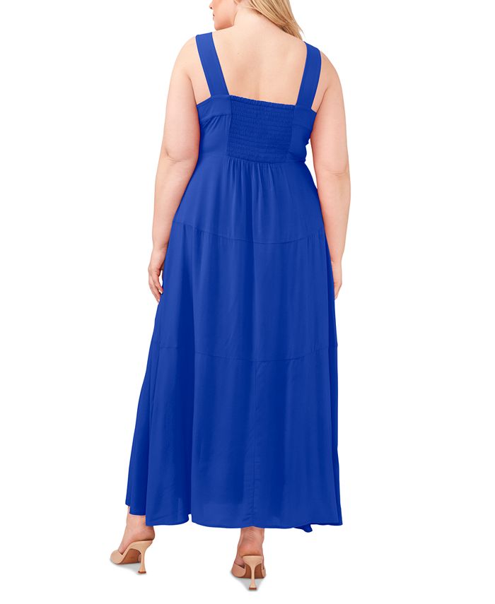 Vince Camuto Plus Size Square-Neck Tiered Maxi Dress - Macy's