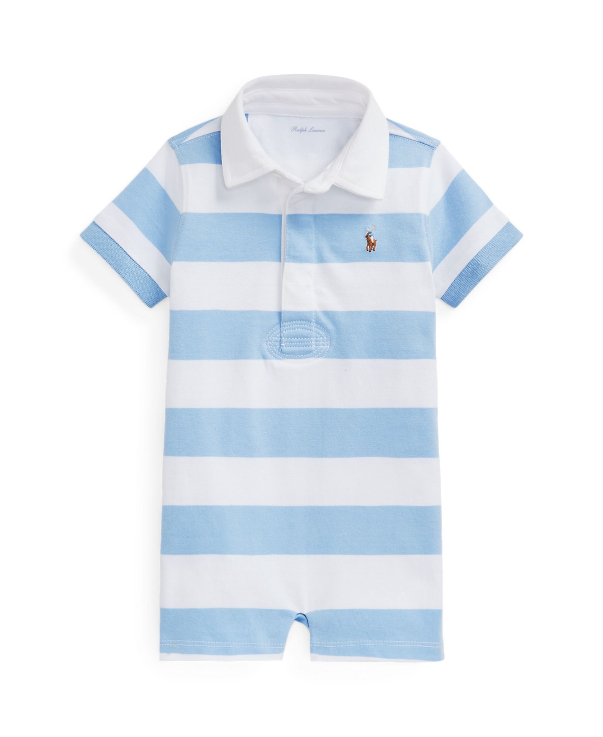 Polo Ralph Lauren Baby Boys Striped Cotton Rugby Shortall In Office Blue,white Multi
