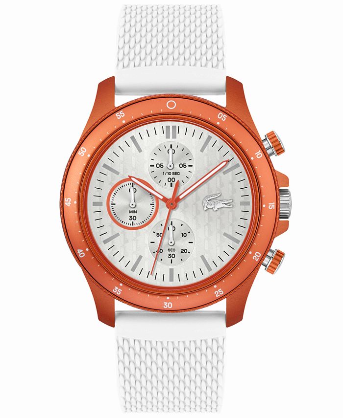 Lacoste Men's Neoheritage Chronograph White Silicone Strap Watch 42mm ...