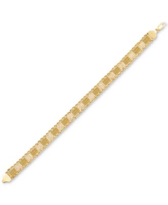 Bead & Bar Square Rope Link Chain Bracelet in 10k Gold - Macy's