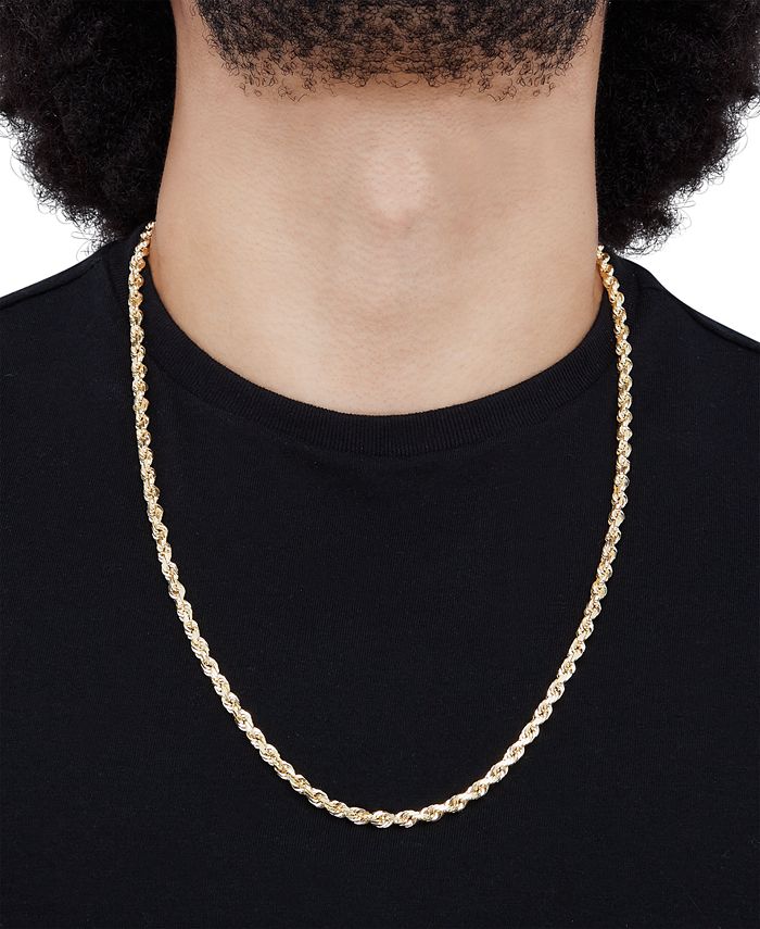 Macy's Polished Classic Rope Link 26" Chain Necklace (5mm) in 10k Gold