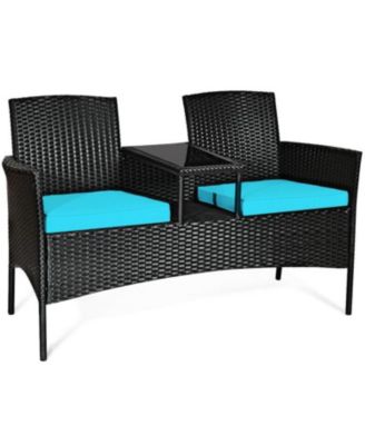 Outdoor Furniture Set with Removable Cushions and Accent Table