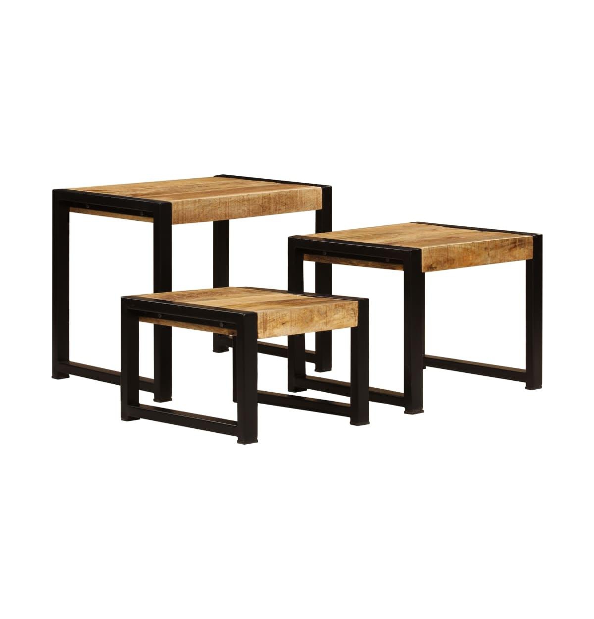 Nesting Tables 3 pcs Solid Mango Wood