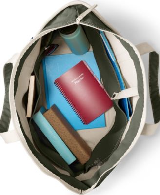 Extra Large 5 Pocket Zip Top Canvas Tote Bag