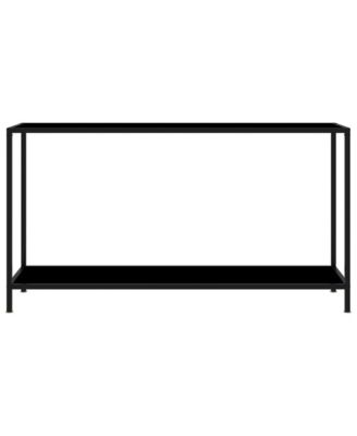 Console Table Black 55.1"x13.8"x29.5" Tempered Glass