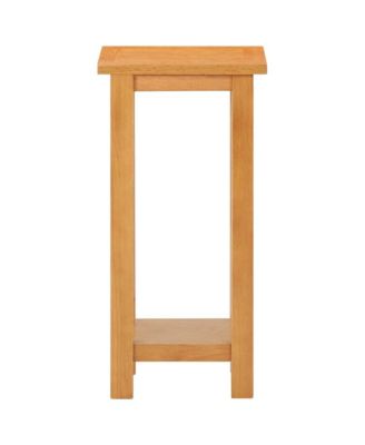 Side Table 10.6"x9.4"x21.7" Solid Oak Wood