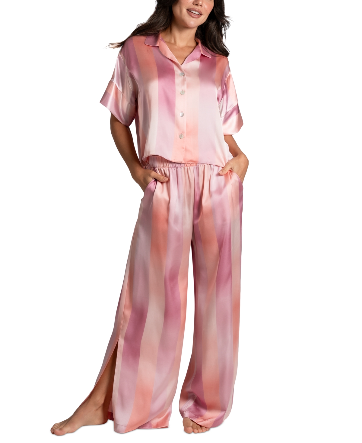 Women's 2-Pc. Joplin Satin Pajamas Set - Navy