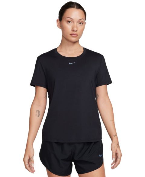 Женская футболка Nike One Classic Dri-Fit с коротким рукавом, цвет: Чёрный
