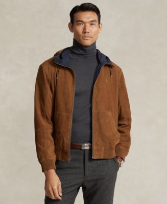 Polo Ralph Lauren Men's Reversible Suede-Taffeta Hooded Jacket - Macy's