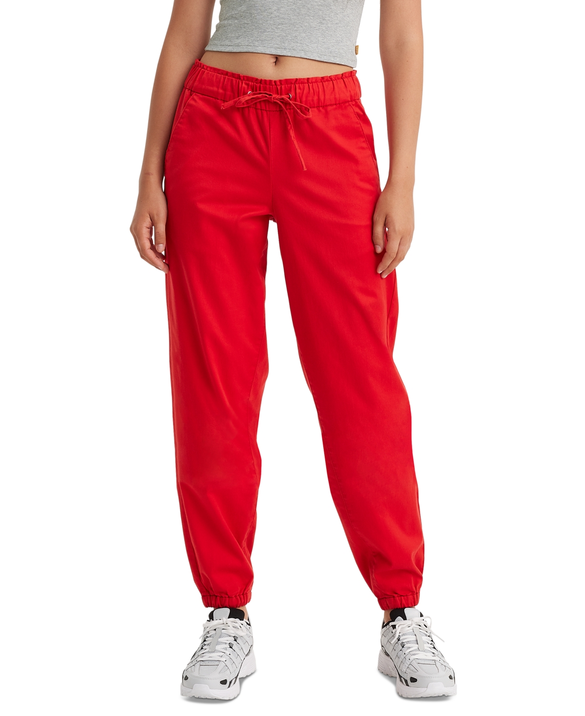 Levi's Women's Off-duty High Rise Relaxed Jogger Pants In Script Red