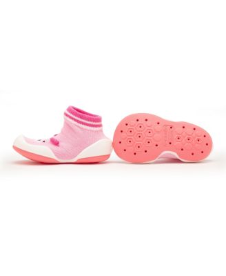 Infant Girl First Walk Sock Shoes Piglet Pink