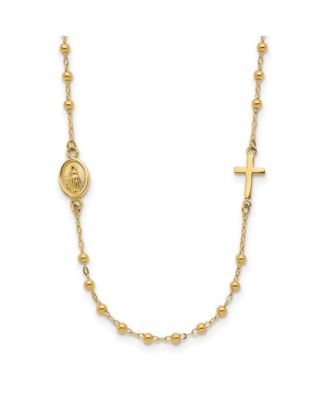 Diamond2Deal 14k Gold Miraculous Medal Pendant - Rhodium Plated, 25mm