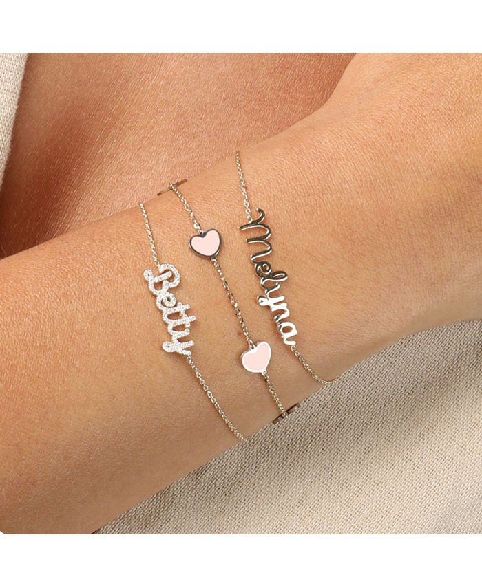 The Lovery Pink Pearl Heart Station Bracelet Macy's