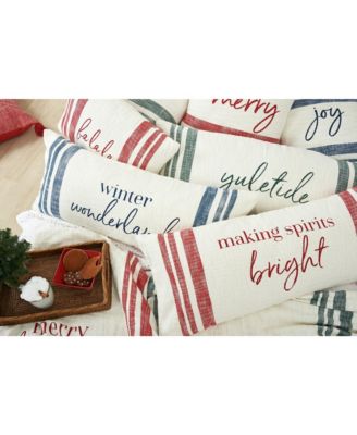 "Merry Christmas" Morgan Red & White 100% Cotton Handwoven Throw Blanket 50" x 60"