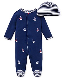 Baby Boys Hat & Sailboat Coverall Set
