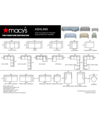 Macy's Closeout Ashlinn Leather Sofa Collection Created For Macys In Multi
