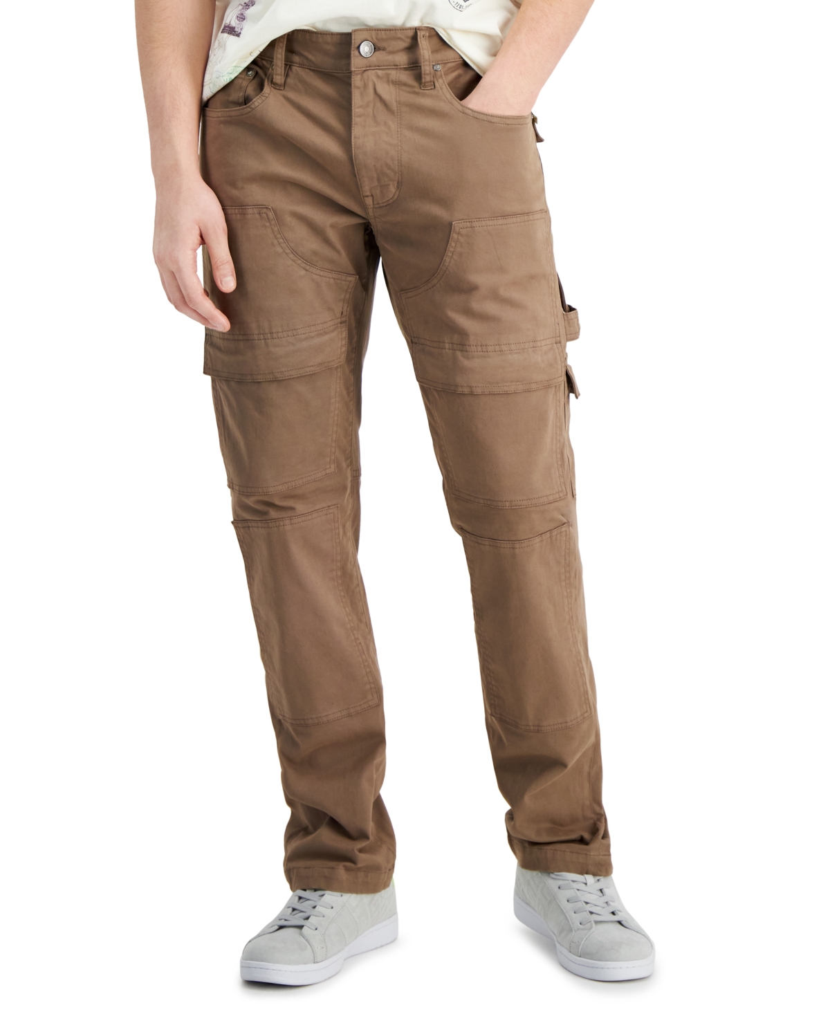 Shop Guess Men's Utility Cargo Pants In Walnut Shell