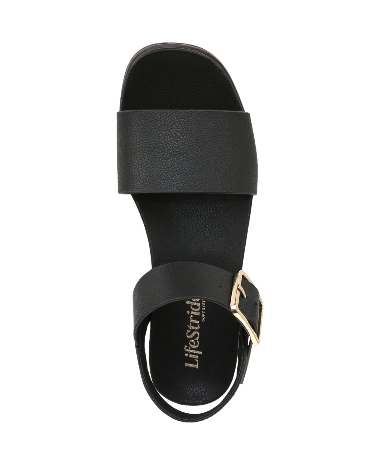 Женские сандалии LifeStride Gillian Platform Flat, цвет: Чёрная искусственная кожа — фото 5