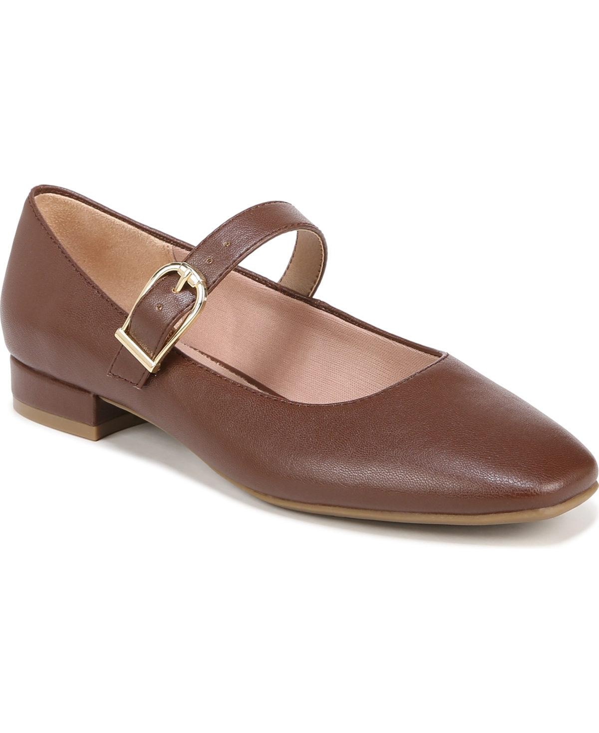 Women's Cameo Mary Jane Ballet Flats - Dark Tan Faux Leather