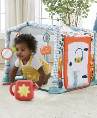 3-in-1 Baby Gym with Tummy Time Playmat, Tunnel and Toys, Crawl Play Activity Gym