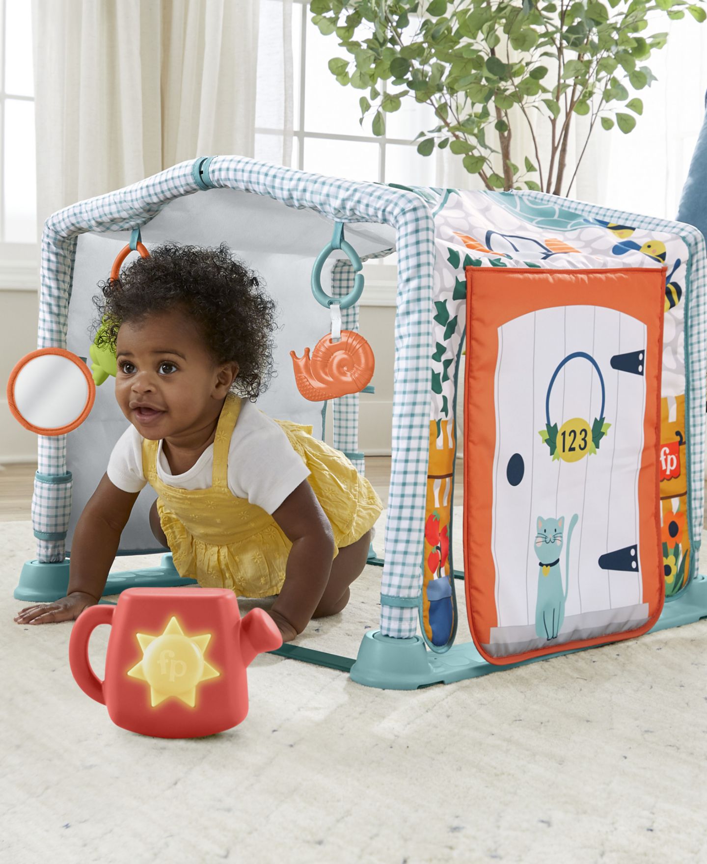 Детская игрушка Fisher Price 3-in-1 Baby Gym with Tummy Time Playmat, Tunnel and Toys, Crawl Play Activity Gym — фото 6