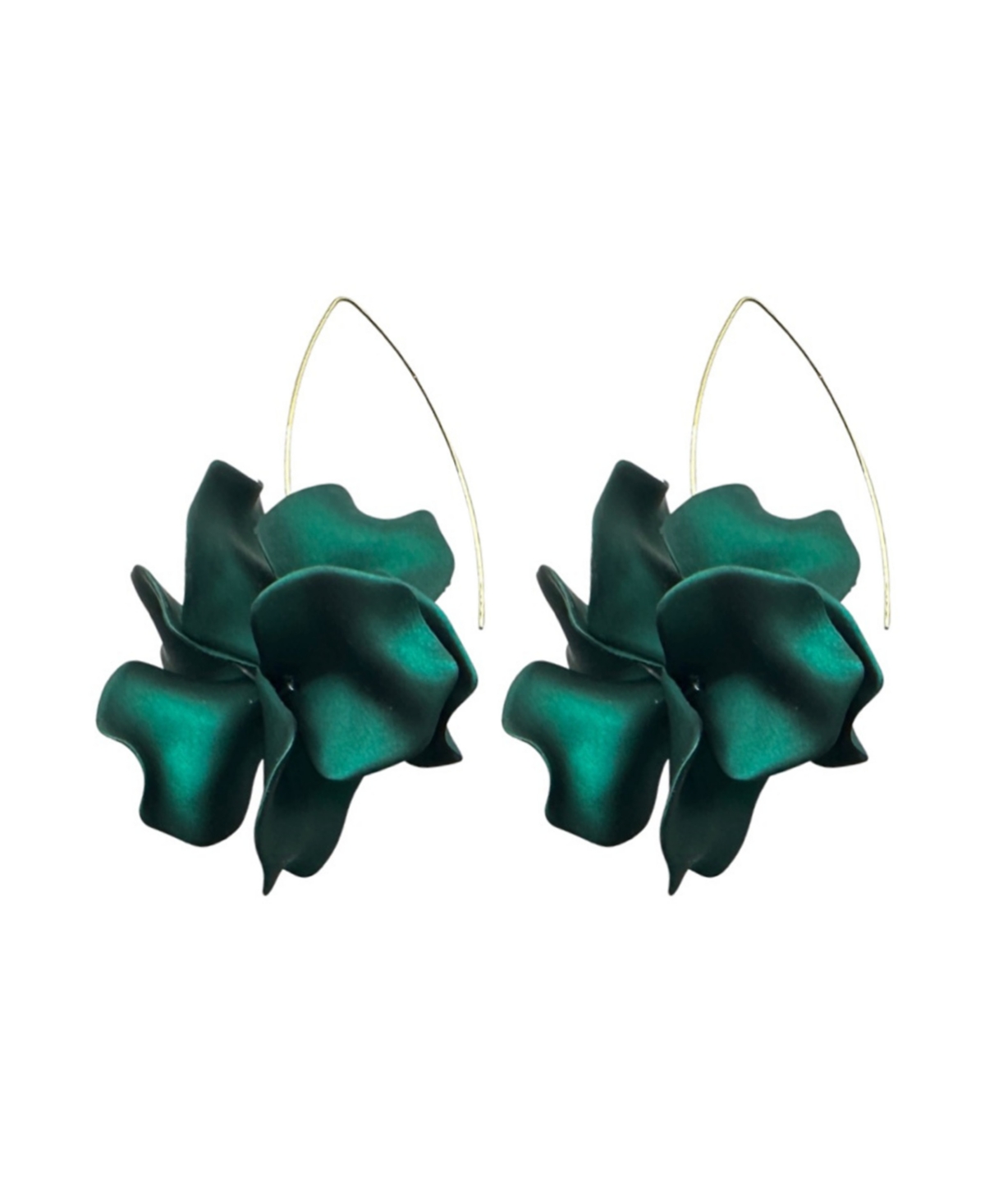 Shop Accessory Concierge Air Bloom Drop Earrings In Emerald