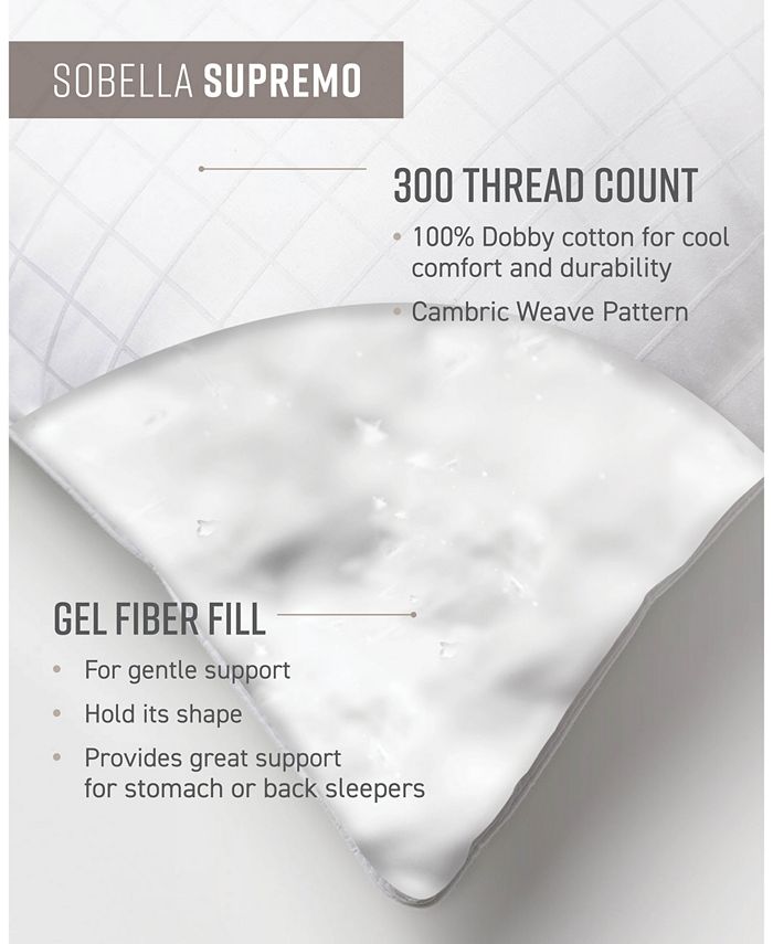 Sobel Westex Sobella Supremo 100 Cotton Face Medium Density Pillow, Queen Macy's