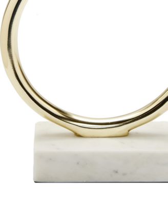 Circular Taper Candle Holder On Marble Base, 9.75" H