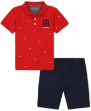 Nike Baby Girls 12-24 Months Short-Sleeve Mixed-Media-Logo Printed Jersey  Tee & Solid French Terry Shorts Set