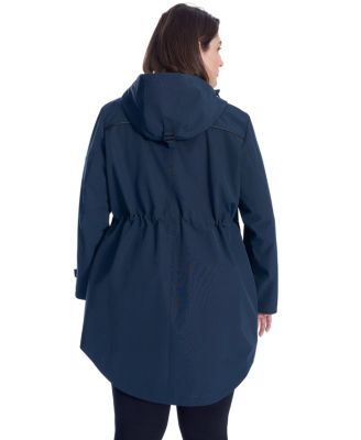 WOMEN'S PLUS SIZE RAIN  - WEATHER RESISTANT RAINCOAT WITH DRAWSTRING HOOD