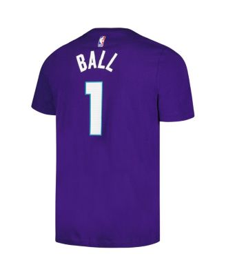 Men's LaMelo Ball Purple Charlotte Hornets 2022/23 Statement Edition Name and Number T-shirt