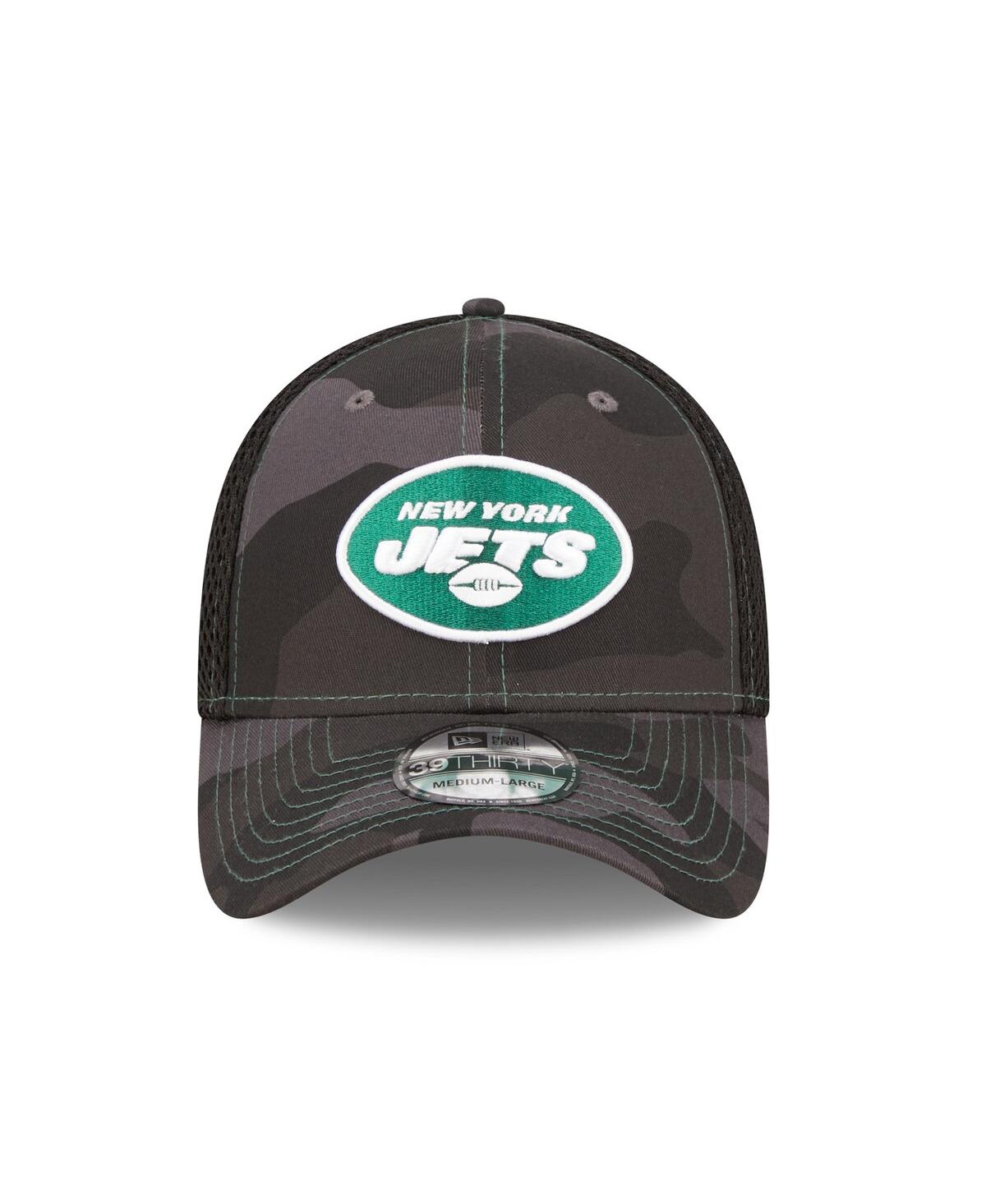 Men's New Era Black New York Jets Logo Neo 39THIRTY Flex Hat - Black