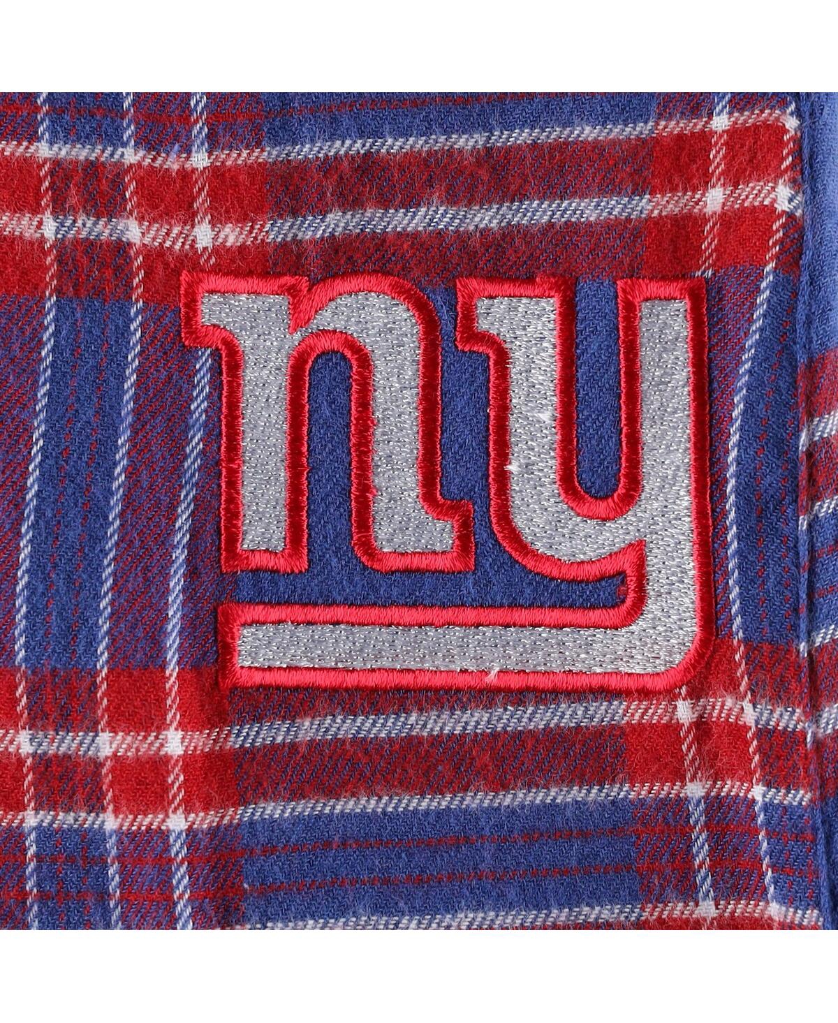 Shop Concepts Sport Men's  Royal, Red Distressed New York Giants Big And Tall Flannel Sleep Set In Royal,red