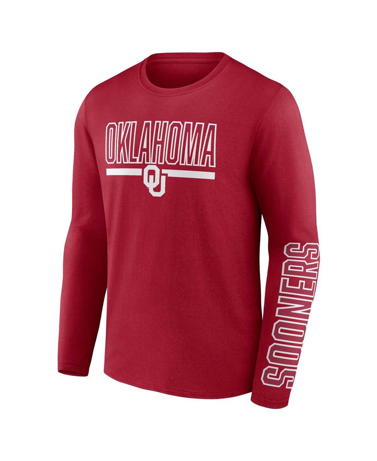 Men's ProfileOklahoma Sooners Big and Tall Two-Hit Graphic Long Sleeve T-shirt - Crimson