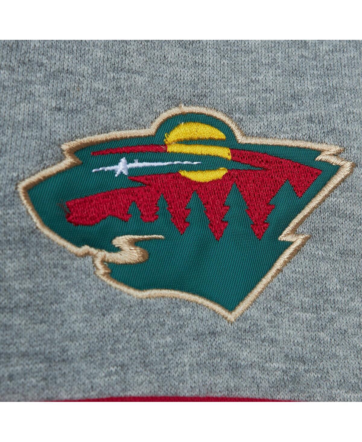 Men's Mitchell & Ness Gray Minnesota Wild Head Coach Pullover Hoodie - Gray