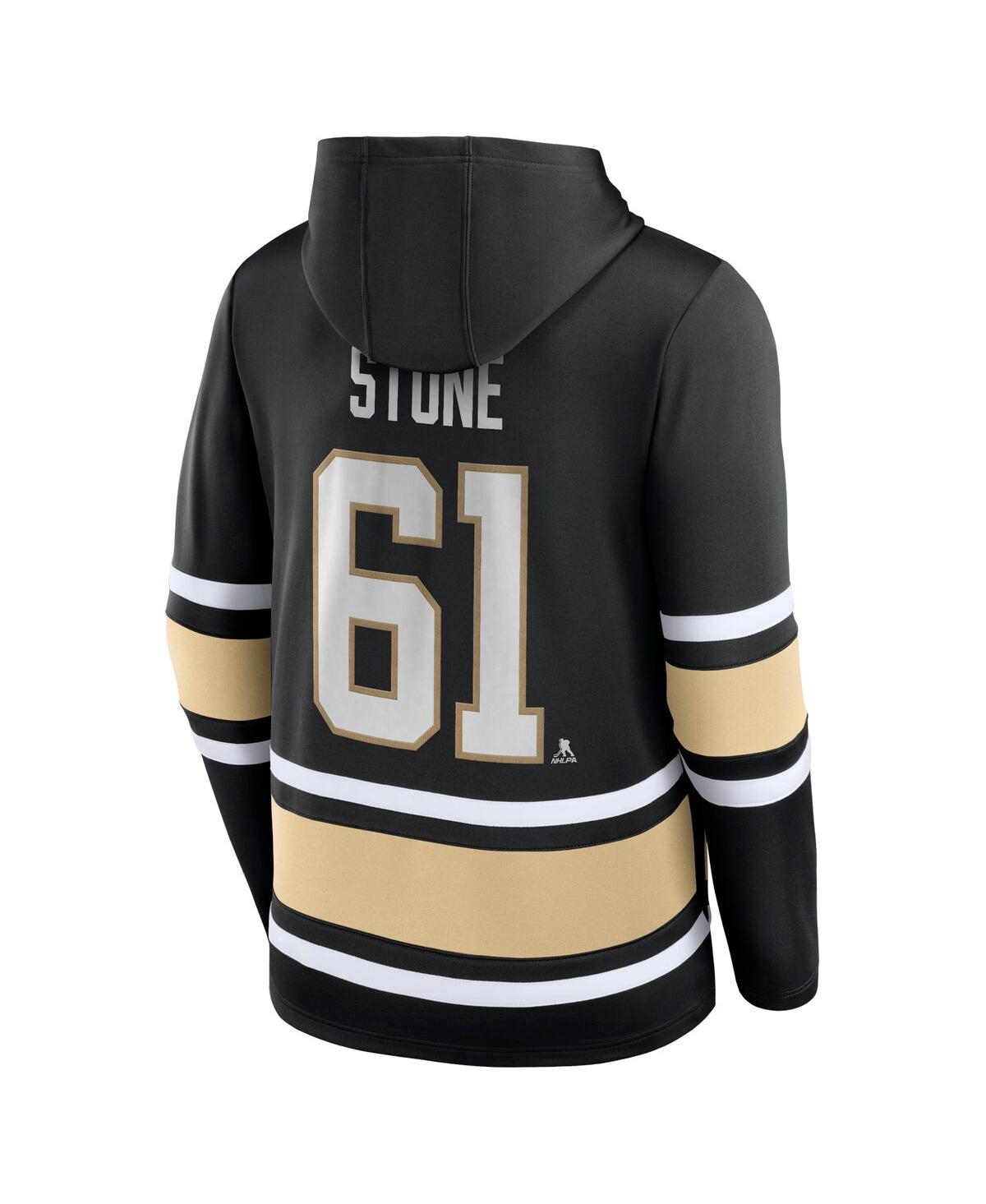 Men's Fanatics Mark StoneVegas Golden Knights Name and Number Lace-Up Pullover Hoodie - Black