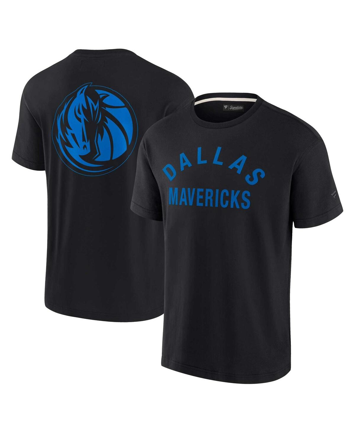 Men's and Women's Fanatics Signature Black Dallas Mavericks Super Soft T-shirt - Black