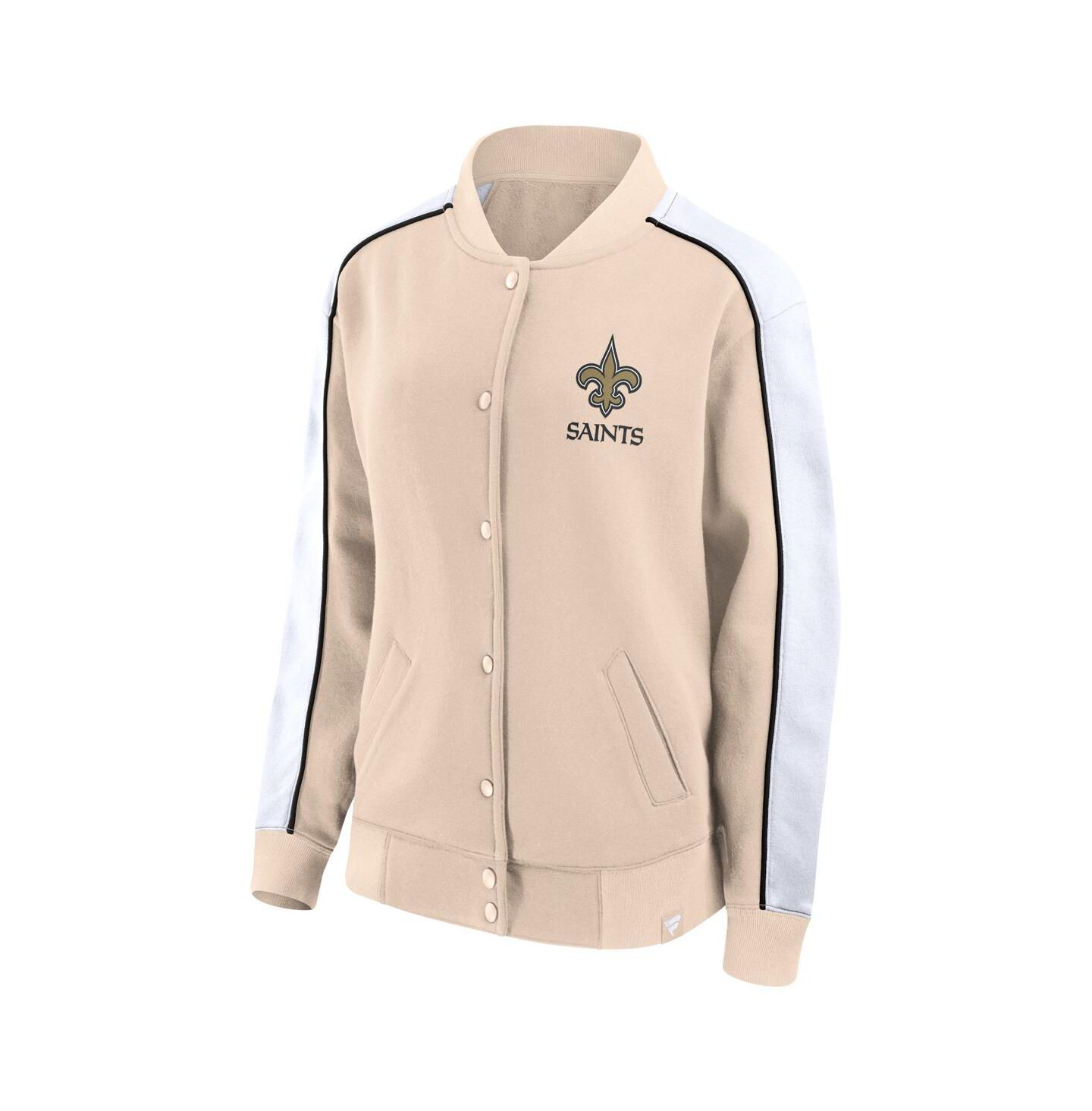 Женская куртка Fanatics Tan New Orleans Saints Lounge Full-Snap Varsity — фото 3